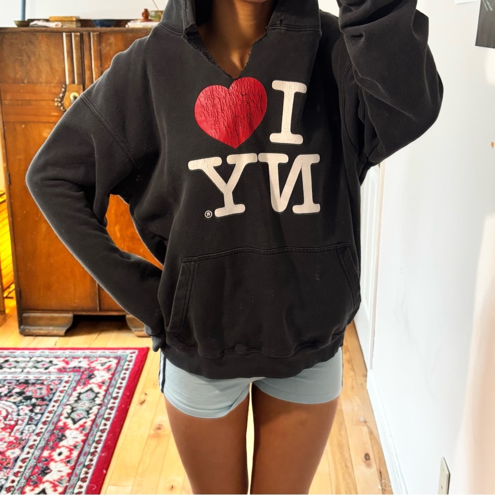 Vintage Black I Love NY Women's Hoodie